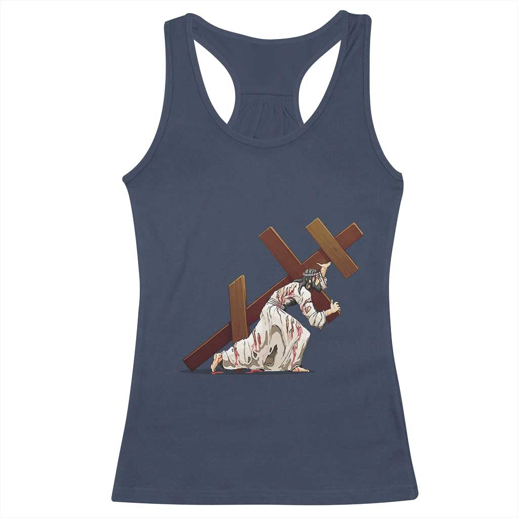 Orthodox Easter Jesius Is Carrying The Orthodox Cross Racerback Tank Top