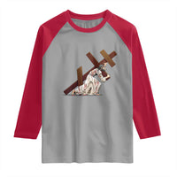 Orthodox Easter Jesus Is Carrying The Orthodox Cross Raglan Shirt