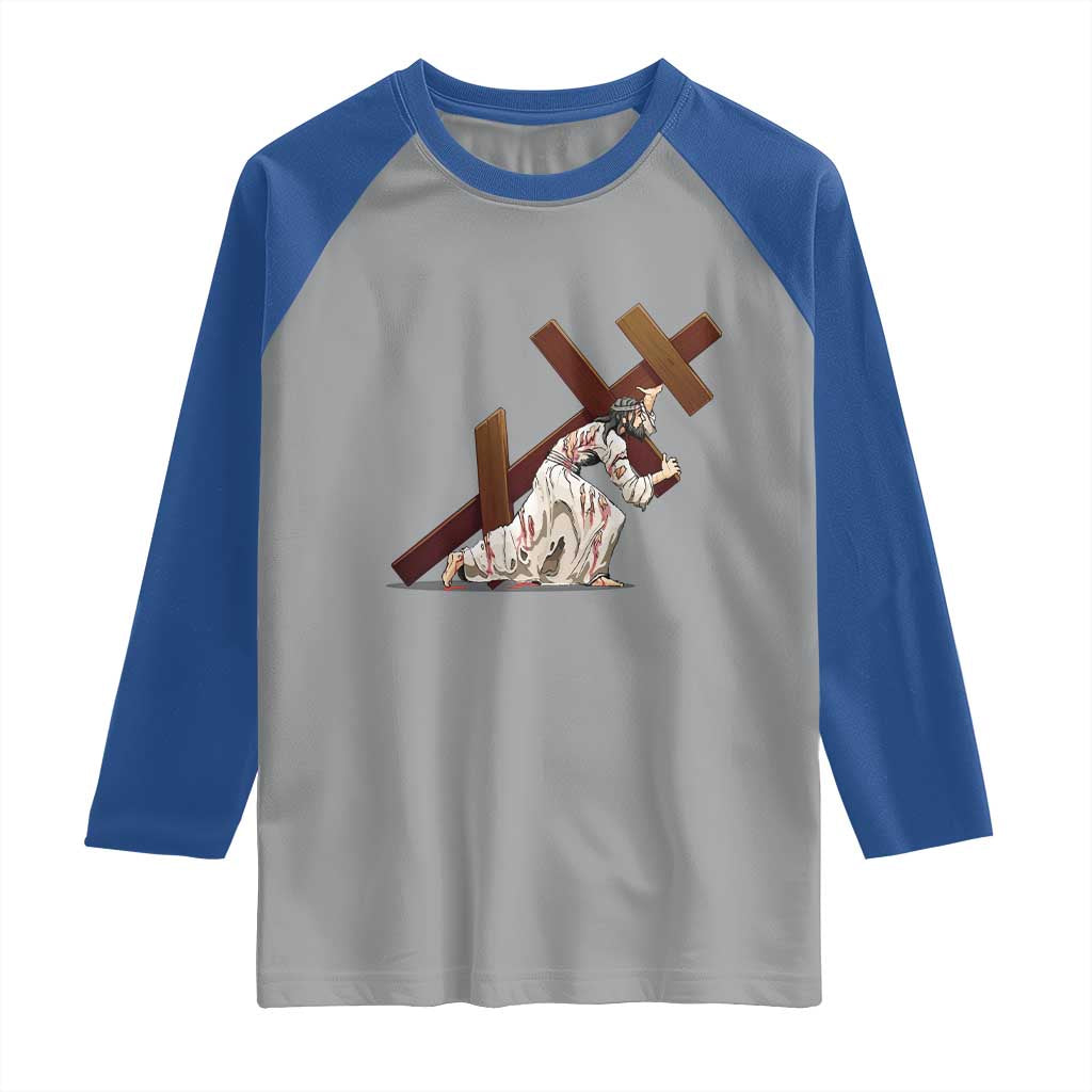 Orthodox Easter Jesus Is Carrying The Orthodox Cross Raglan Shirt