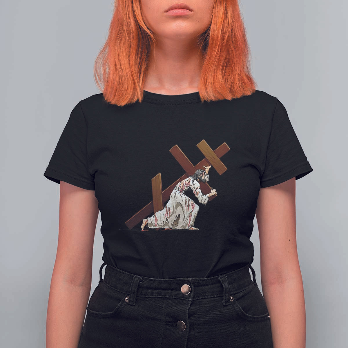 Orthodox Easter Jesius Is Carrying The Orthodox Cross T Shirt For Women