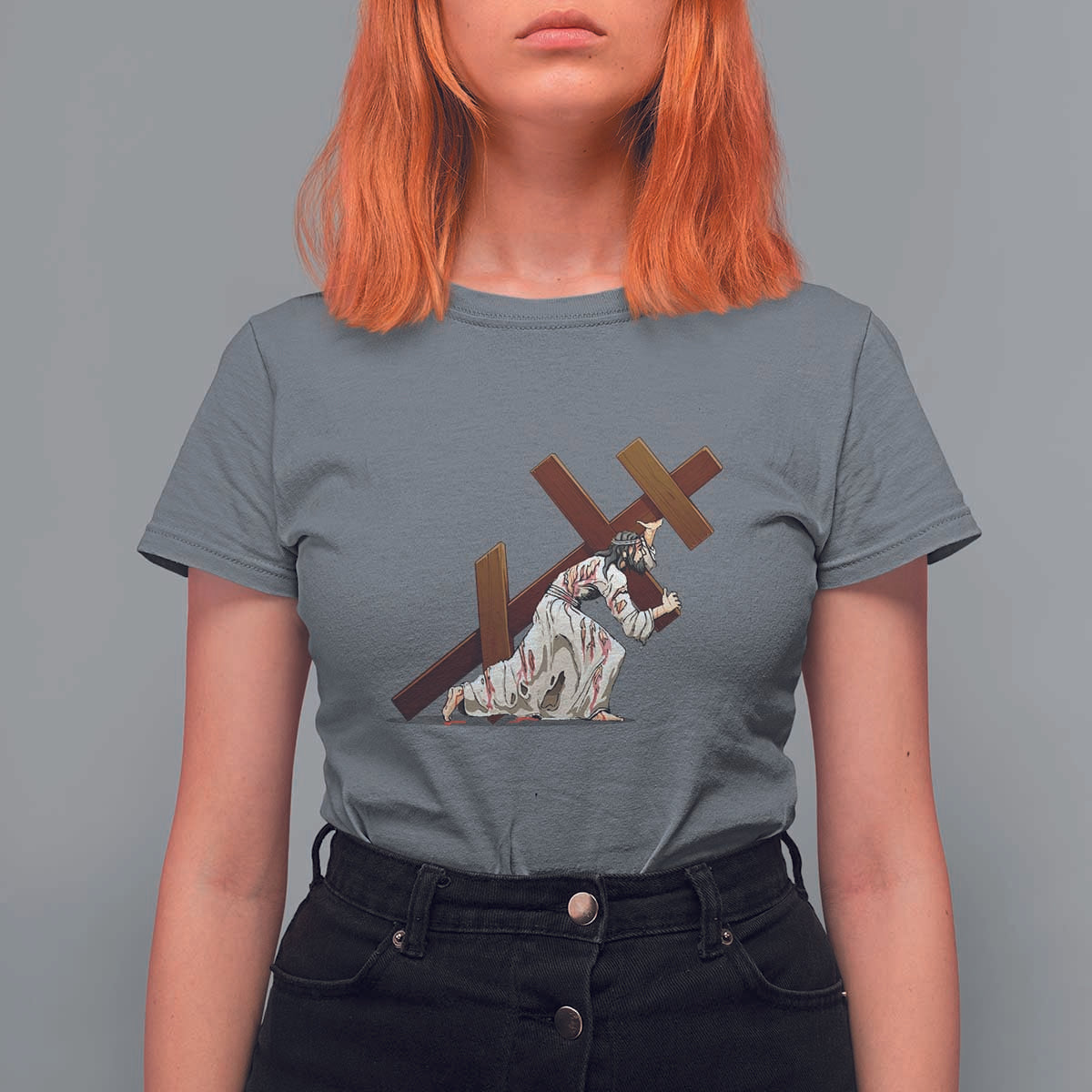 Orthodox Easter Jesius Is Carrying The Orthodox Cross T Shirt For Women