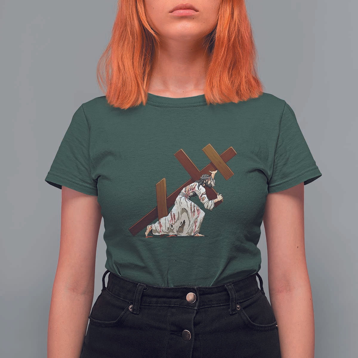 Orthodox Easter Jesius Is Carrying The Orthodox Cross T Shirt For Women