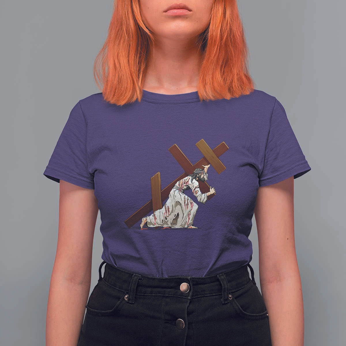 Orthodox Easter Jesius Is Carrying The Orthodox Cross T Shirt For Women