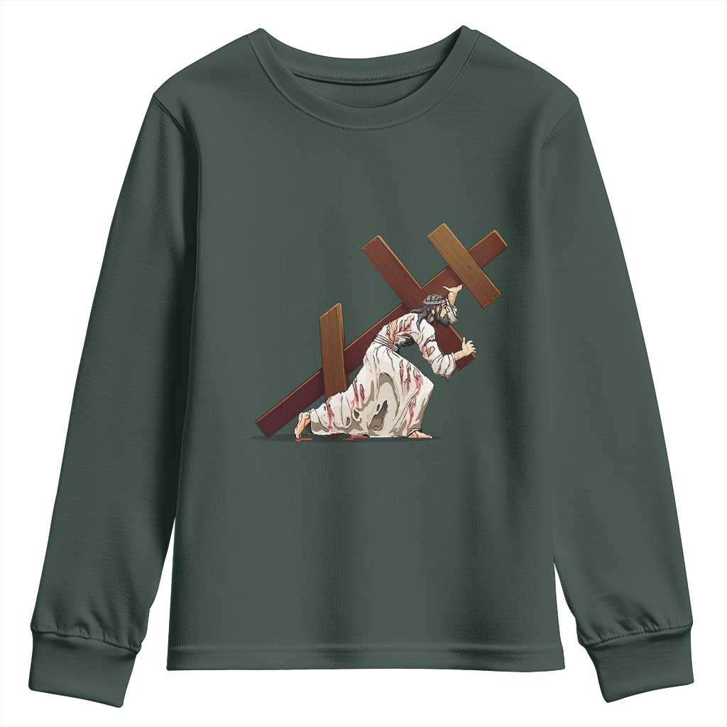 Orthodox Easter Jesius Is Carrying The Orthodox Cross Youth Sweatshirt