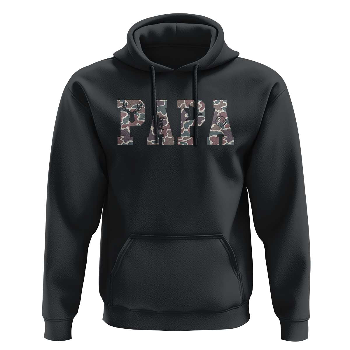 Funny Papa Hunting Hoodie Deer Hunter Father's Day Camouflage Flag