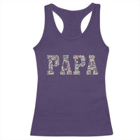 Funny Papa Hunting Racerback Tank Top Deer Hunter Father's Day Camouflage Flag