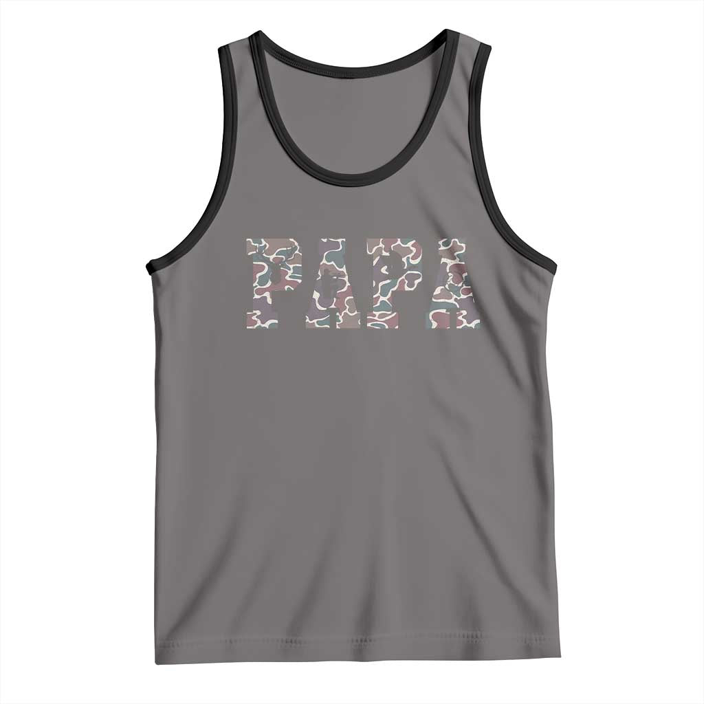 Funny Papa Hunting Tank Top Deer Hunter Father's Day Camouflage Flag