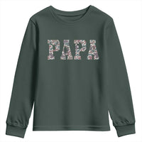 Funny Papa Hunting Youth Sweatshirt Deer Hunter Father's Day Camouflage Flag