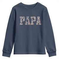 Funny Papa Hunting Youth Sweatshirt Deer Hunter Father's Day Camouflage Flag