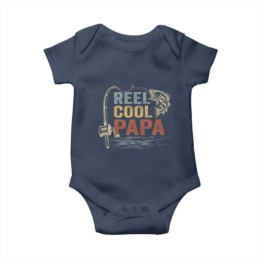Funny Reel Cool Papa Baby Onesie Fishing Dad Fisherman Father's Day