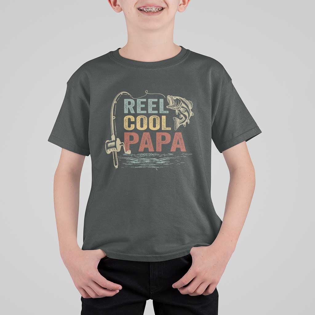 Funny Reel Cool Papa T Shirt For Kid Fishing Dad Fisherman Father's Day