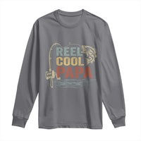 Funny Reel Cool Papa Long Sleeve Shirt Fishing Dad Fisherman Father's Day