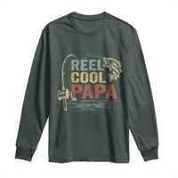 Funny Reel Cool Papa Long Sleeve Shirt Fishing Dad Fisherman Father's Day