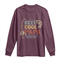 Funny Reel Cool Papa Long Sleeve Shirt Fishing Dad Fisherman Father's Day