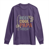 Funny Reel Cool Papa Long Sleeve Shirt Fishing Dad Fisherman Father's Day
