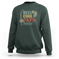 Funny Reel Cool Papa Sweatshirt Fishing Dad Fisherman Father's Day