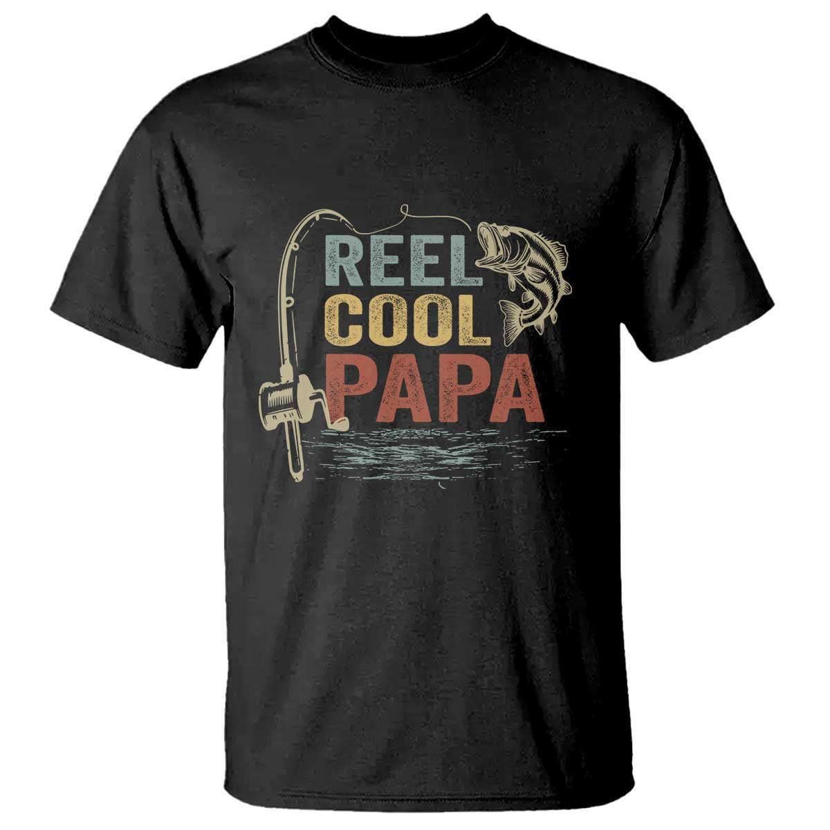 Funny Reel Cool Papa T Shirt Fishing Dad Fisherman Father's Day