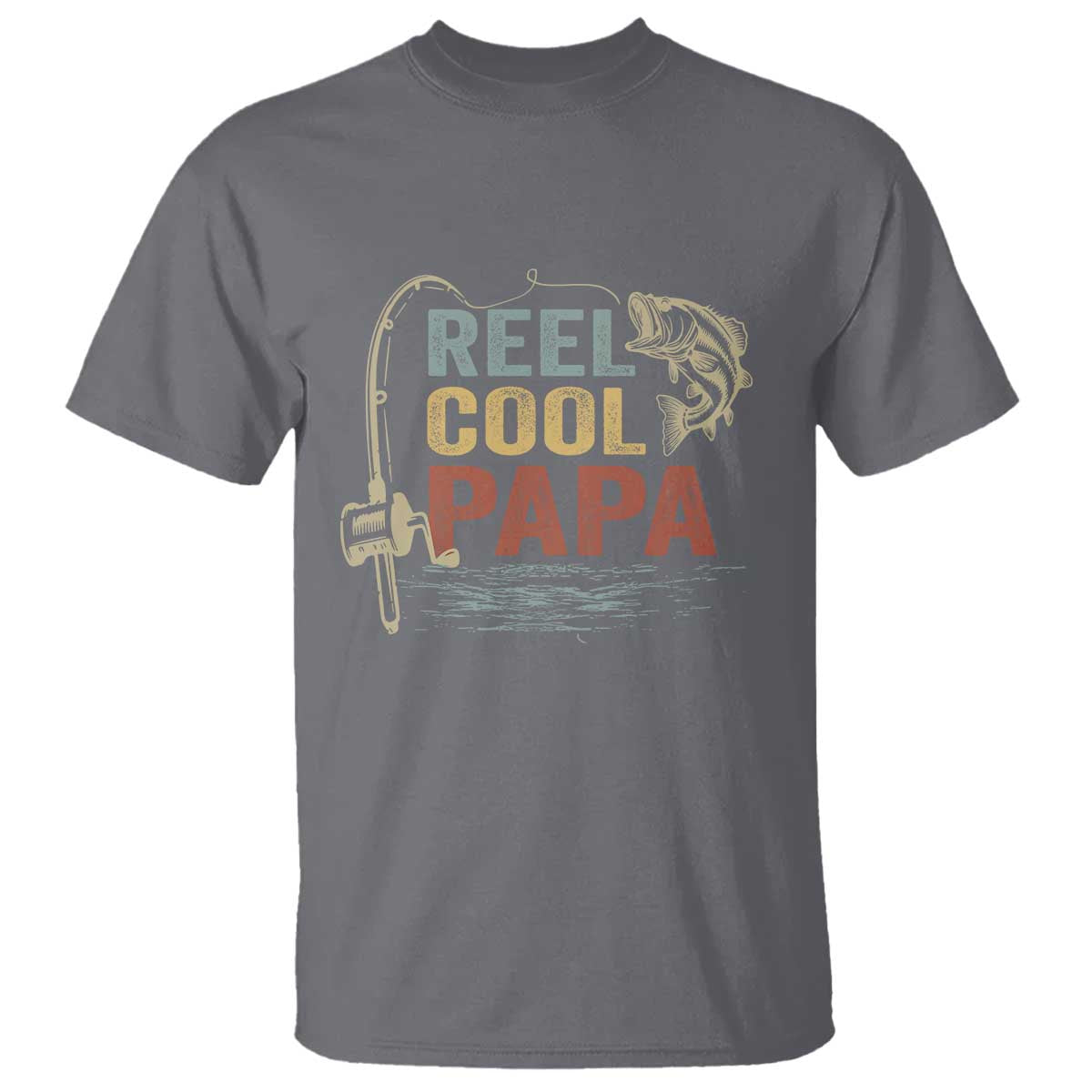 Funny Reel Cool Papa T Shirt Fishing Dad Fisherman Father's Day