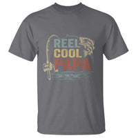 Funny Reel Cool Papa T Shirt Fishing Dad Fisherman Father's Day
