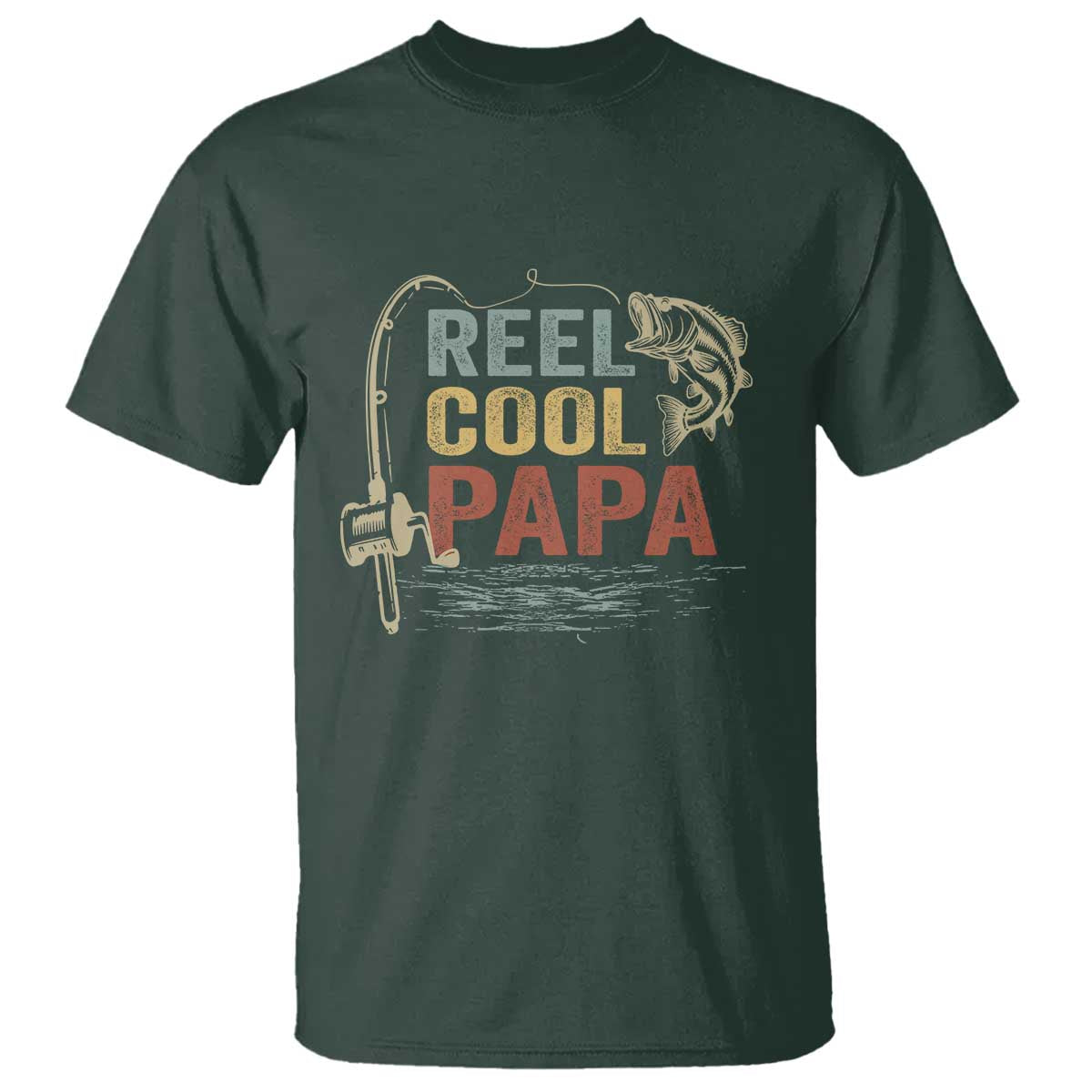 Funny Reel Cool Papa T Shirt Fishing Dad Fisherman Father's Day