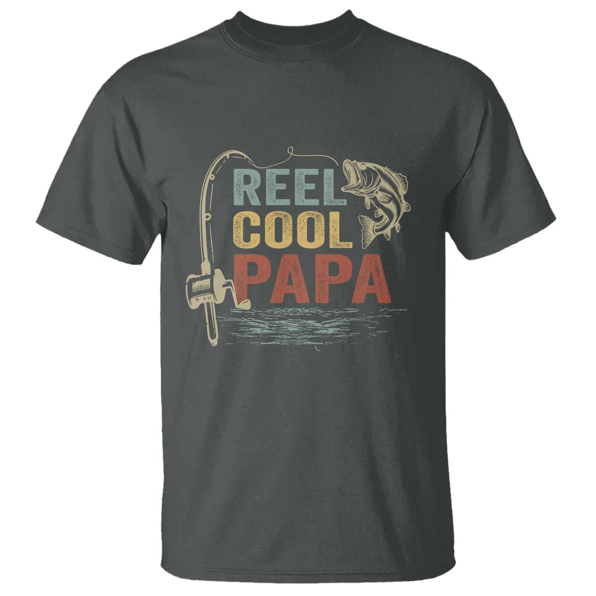 Funny Reel Cool Papa T Shirt Fishing Dad Fisherman Father's Day