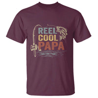 Funny Reel Cool Papa T Shirt Fishing Dad Fisherman Father's Day