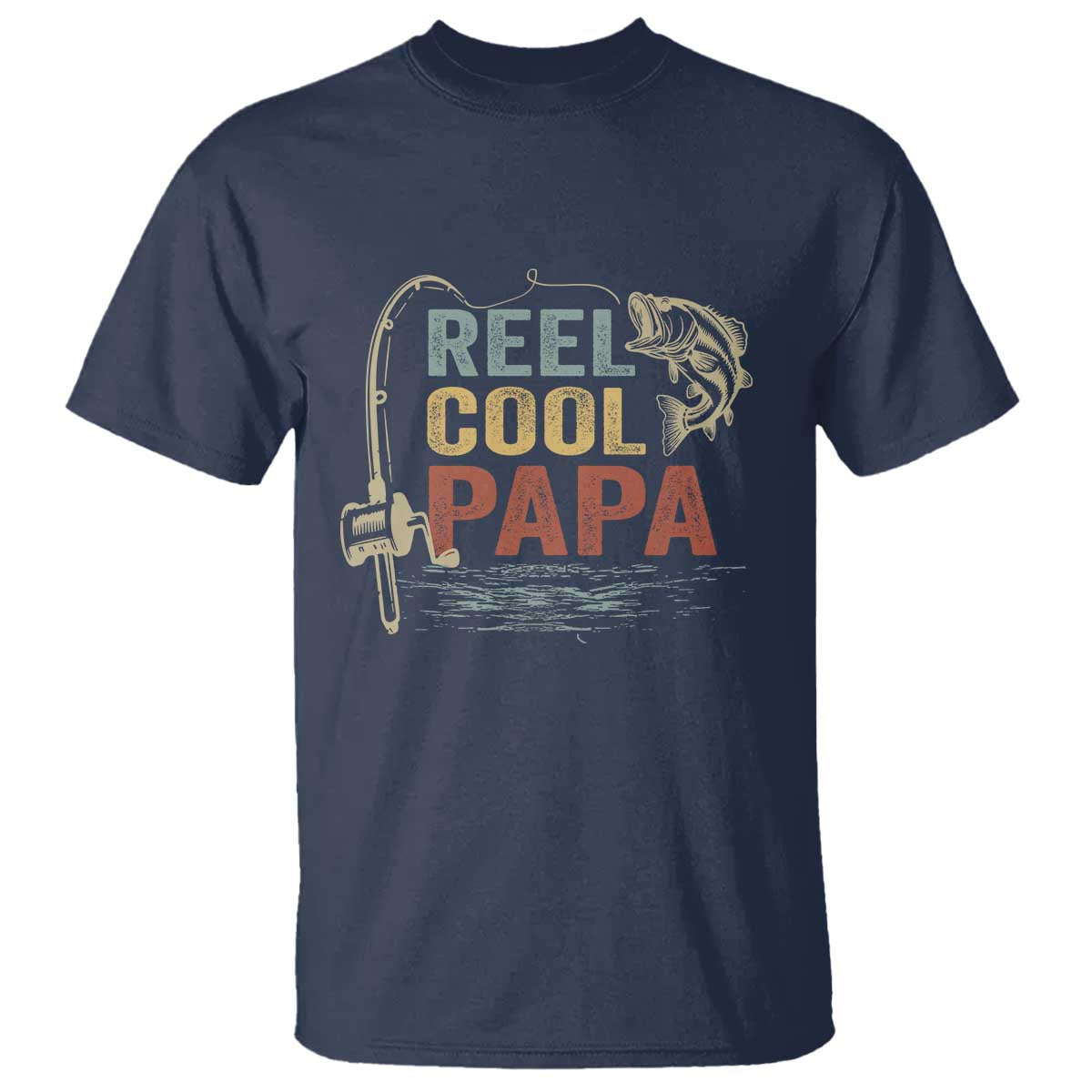 Funny Reel Cool Papa T Shirt Fishing Dad Fisherman Father's Day