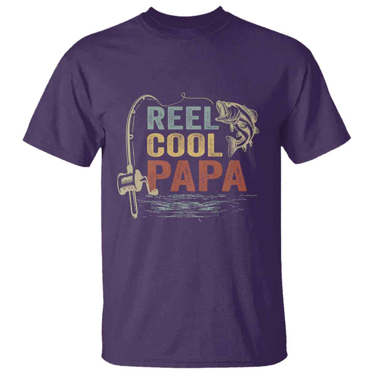 Funny Reel Cool Papa T Shirt Fishing Dad Fisherman Father's Day
