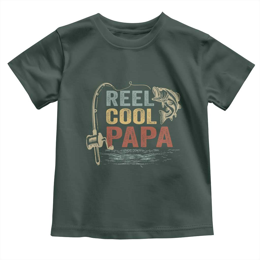 Funny Reel Cool Papa Toddler T Shirt Fishing Dad Fisherman Father's Day