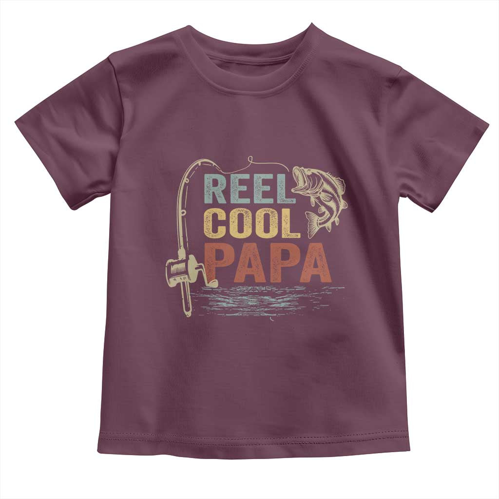 Funny Reel Cool Papa Toddler T Shirt Fishing Dad Fisherman Father's Day