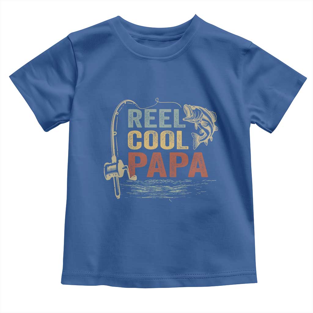 Funny Reel Cool Papa Toddler T Shirt Fishing Dad Fisherman Father's Day