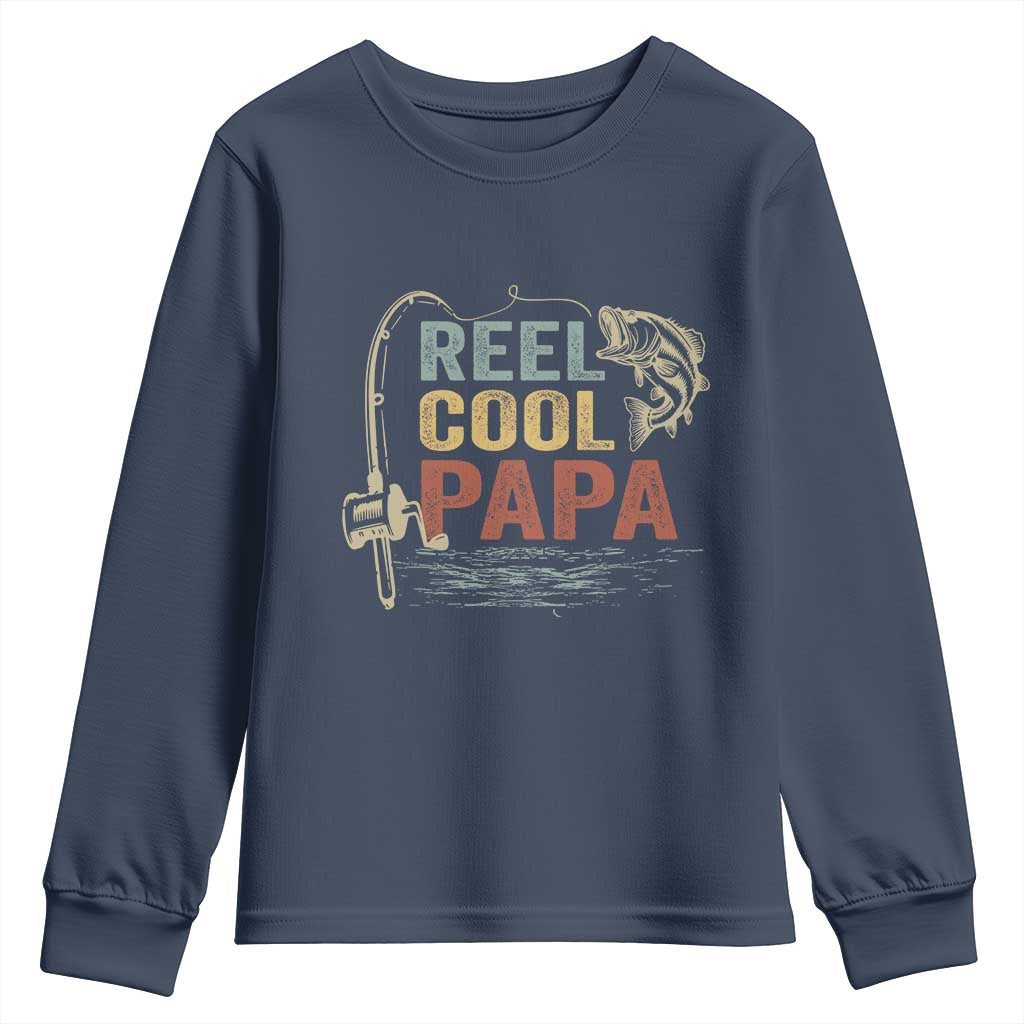 Funny Reel Cool Papa Youth Sweatshirt Fishing Dad Fisherman Father's Day