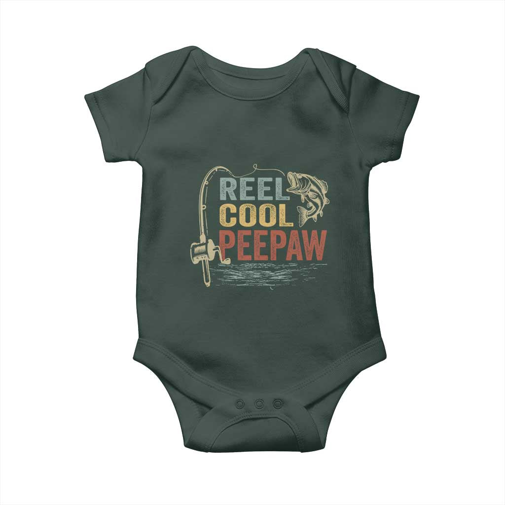 Funny Reel Cool Peepaw Baby Onesie Fishing Grandpa Fisherman Father's Day