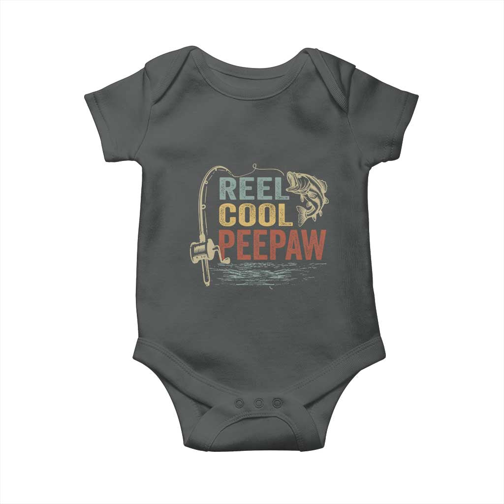 Funny Reel Cool Peepaw Baby Onesie Fishing Grandpa Fisherman Father's Day