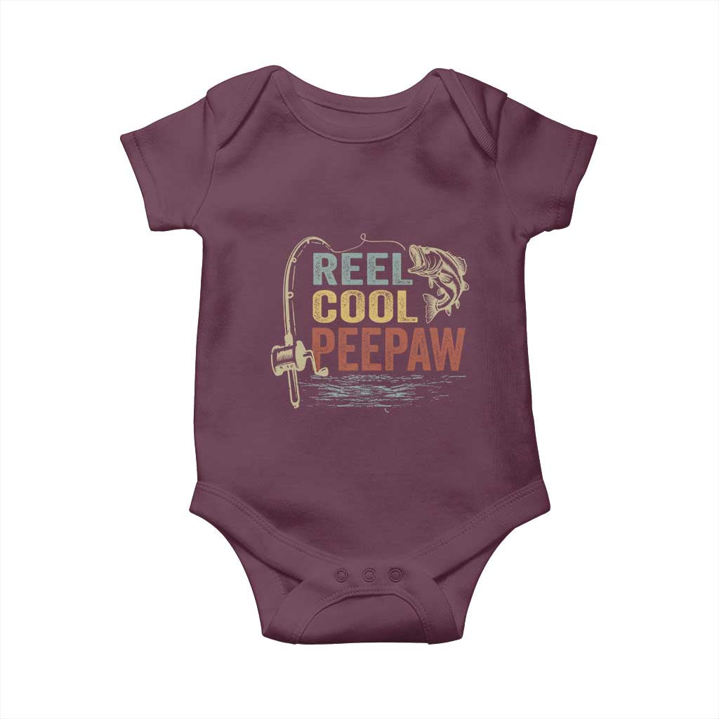 Funny Reel Cool Peepaw Baby Onesie Fishing Grandpa Fisherman Father's Day