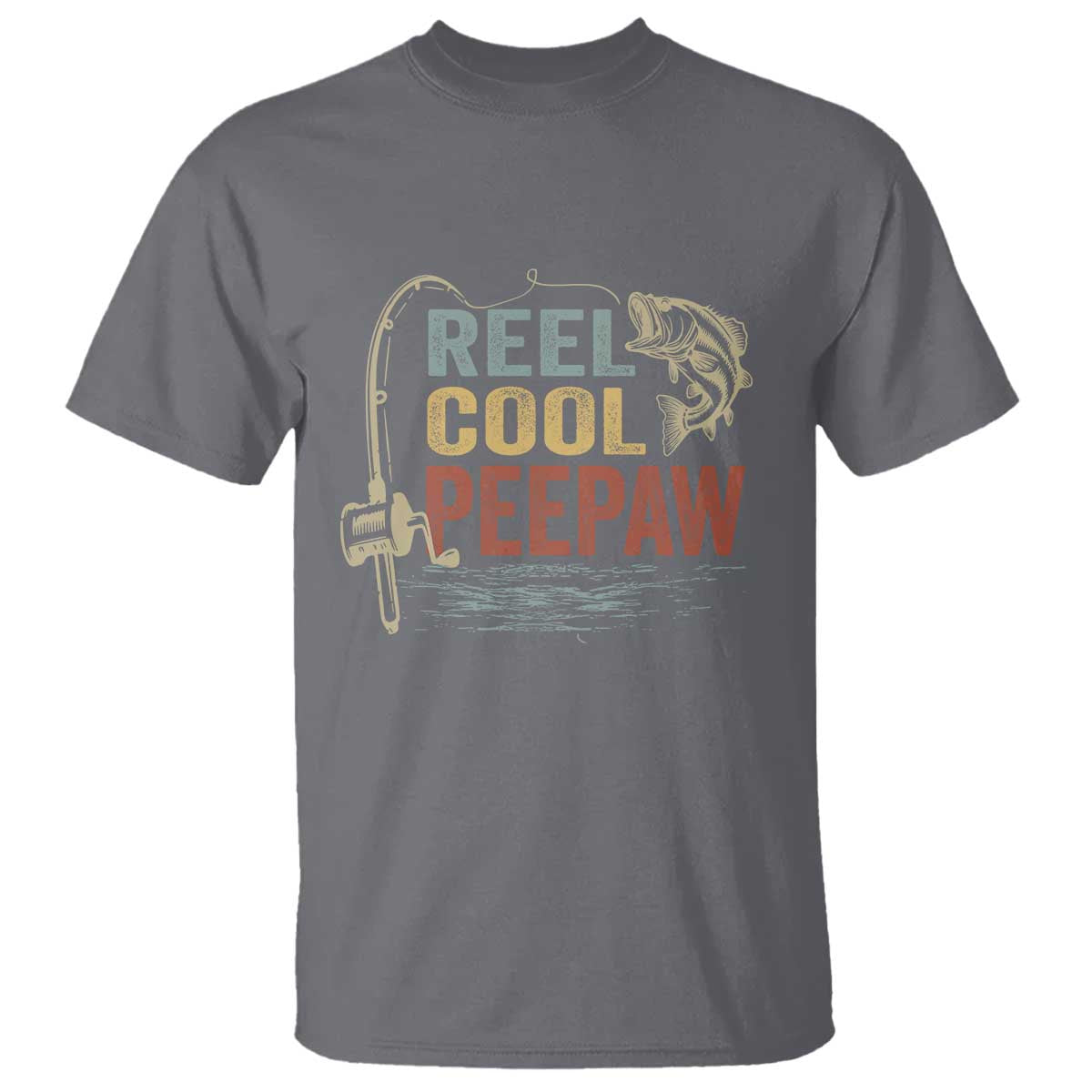 Funny Reel Cool Peepaw T Shirt Fishing Grandpa Fisherman Father's Day