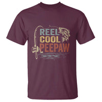 Funny Reel Cool Peepaw T Shirt Fishing Grandpa Fisherman Father's Day