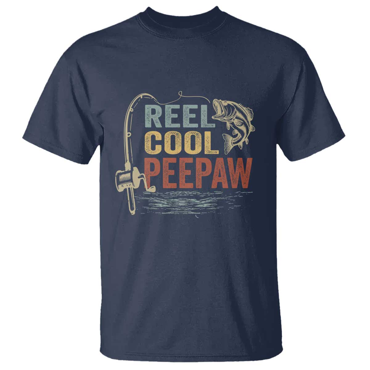 Funny Reel Cool Peepaw T Shirt Fishing Grandpa Fisherman Father's Day