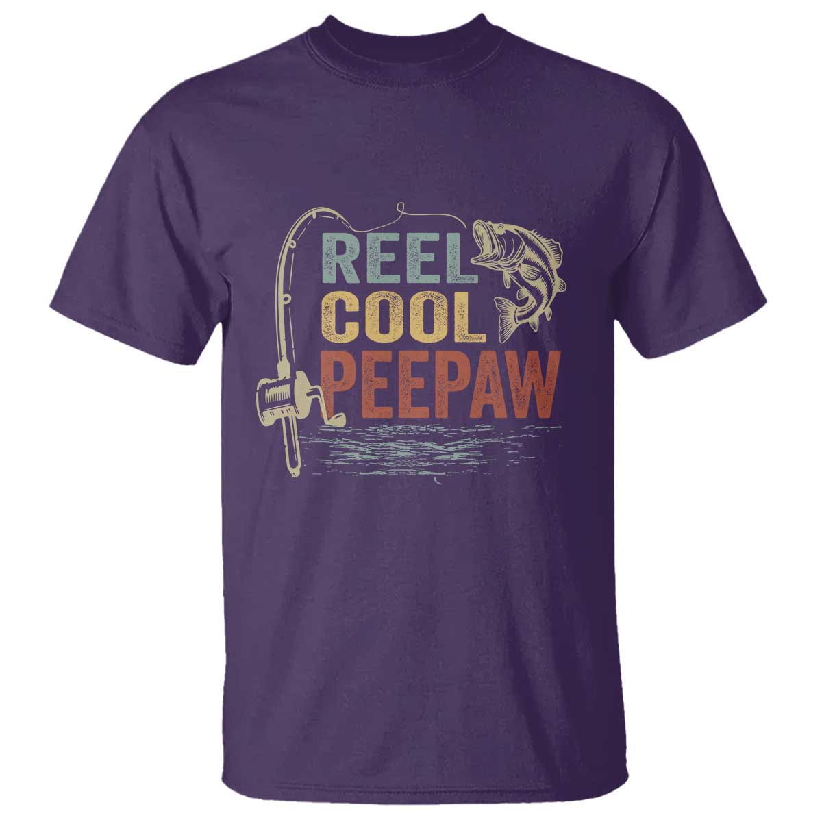 Funny Reel Cool Peepaw T Shirt Fishing Grandpa Fisherman Father's Day