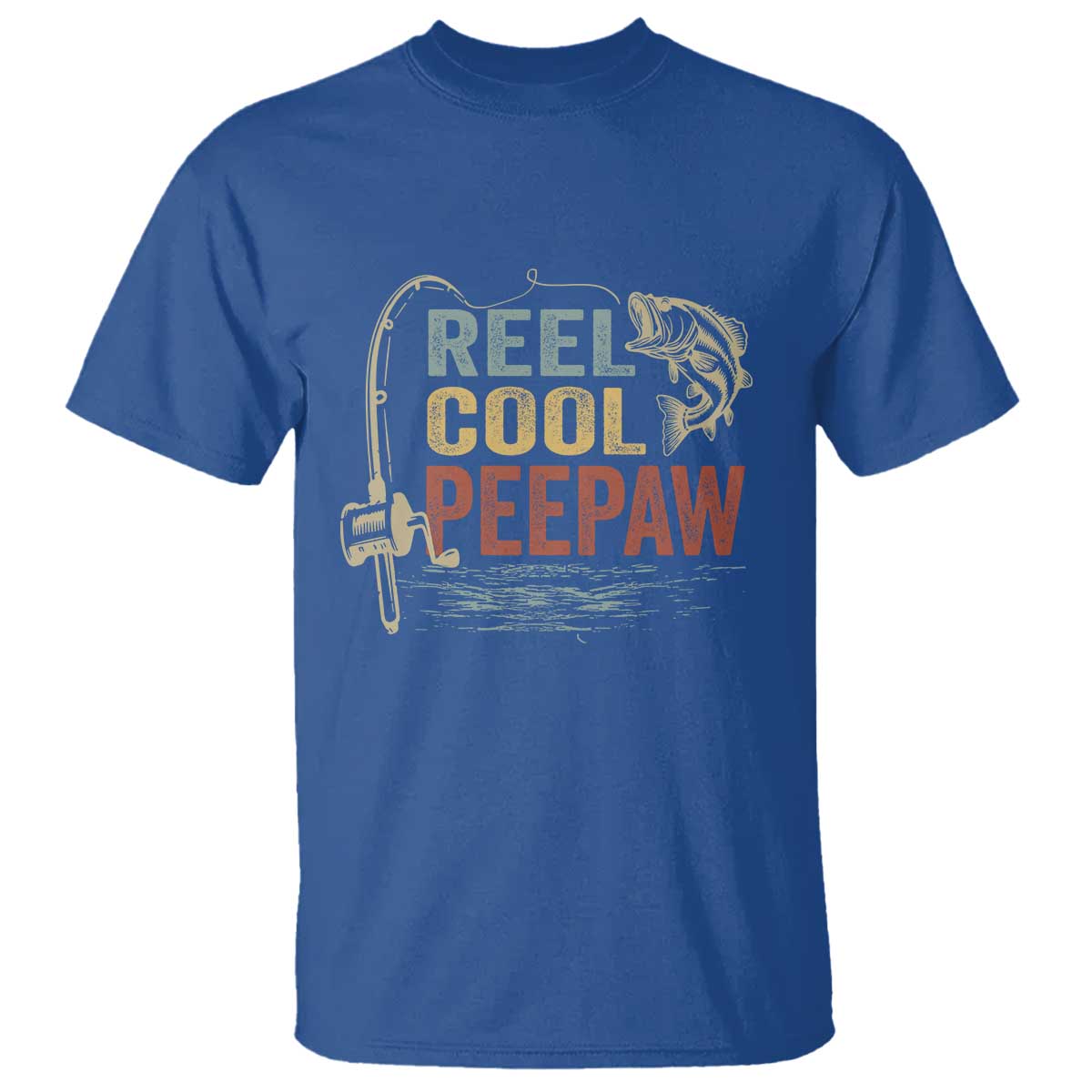 Funny Reel Cool Peepaw T Shirt Fishing Grandpa Fisherman Father's Day