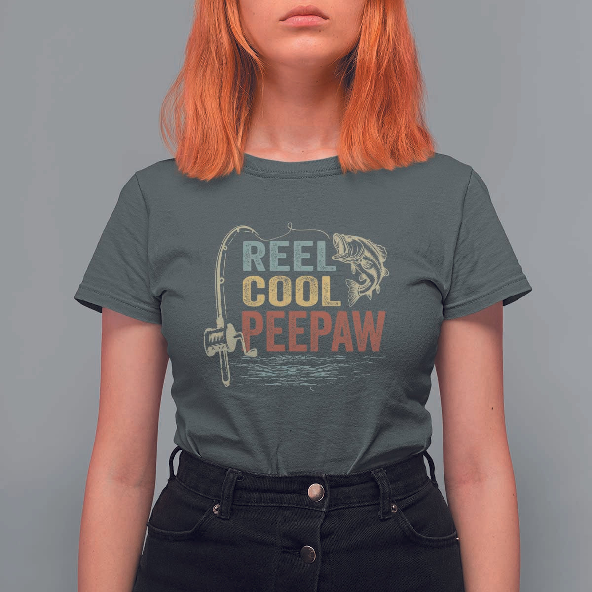 Funny Reel Cool Peepaw T Shirt For Women Fishing Grandpa Fisherman Father's Day