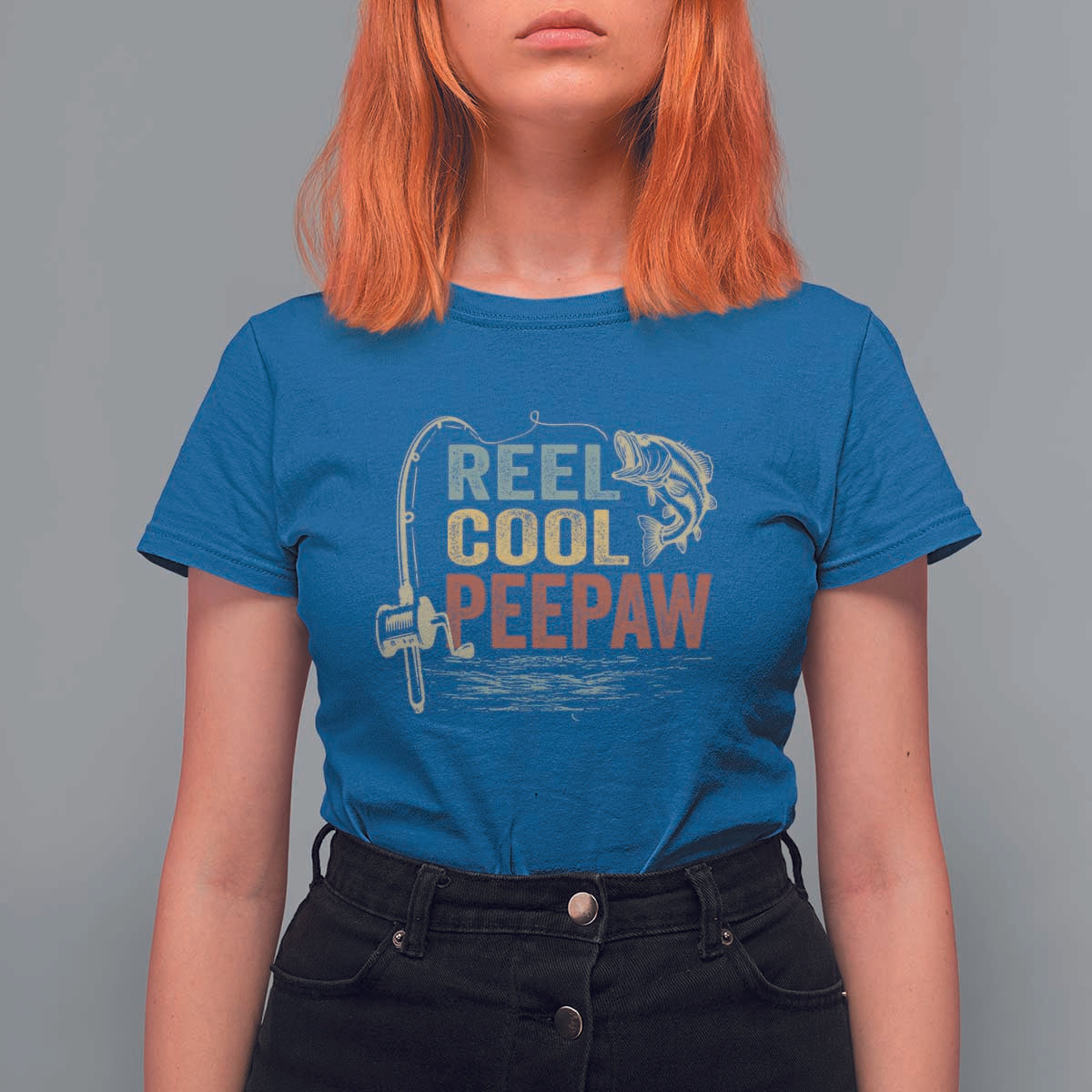 Funny Reel Cool Peepaw T Shirt For Women Fishing Grandpa Fisherman Father's Day