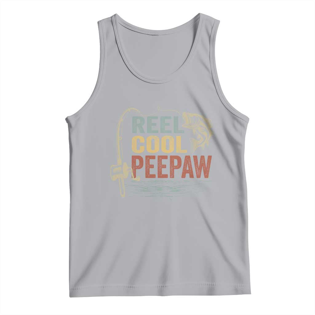 Funny Reel Cool Peepaw Tank Top Fishing Grandpa Fisherman Father's Day