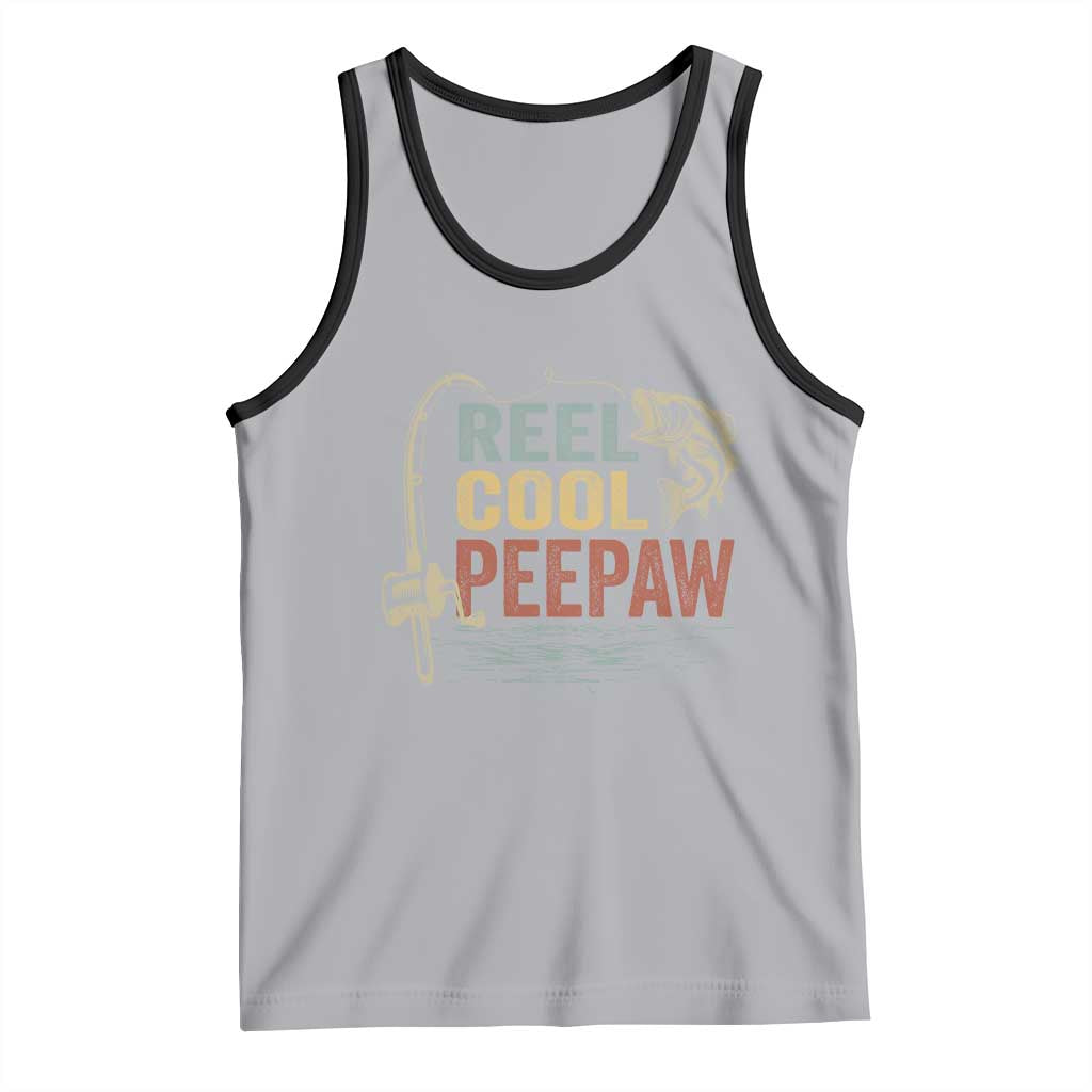 Funny Reel Cool Peepaw Tank Top Fishing Grandpa Fisherman Father's Day