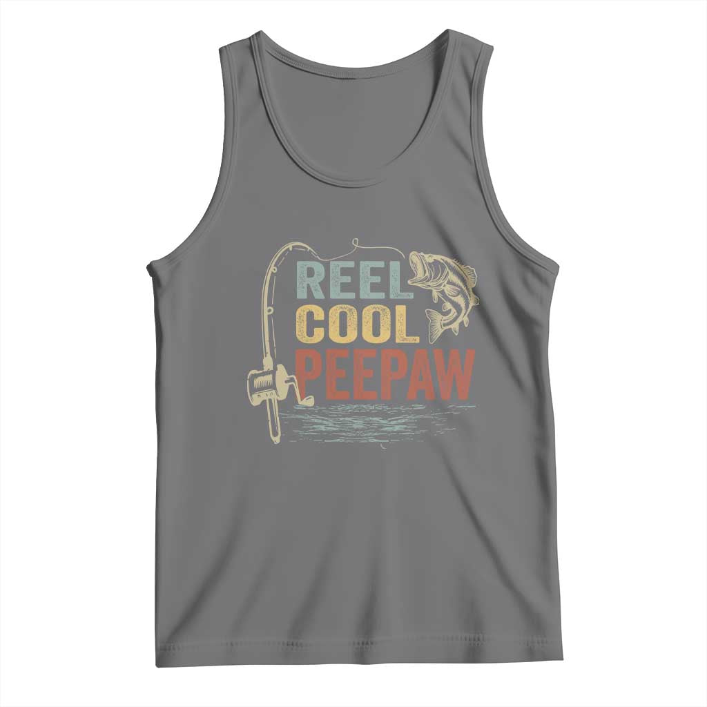 Funny Reel Cool Peepaw Tank Top Fishing Grandpa Fisherman Father's Day