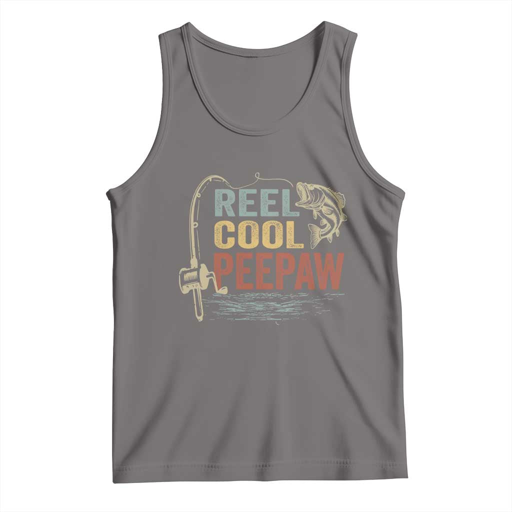 Funny Reel Cool Peepaw Tank Top Fishing Grandpa Fisherman Father's Day