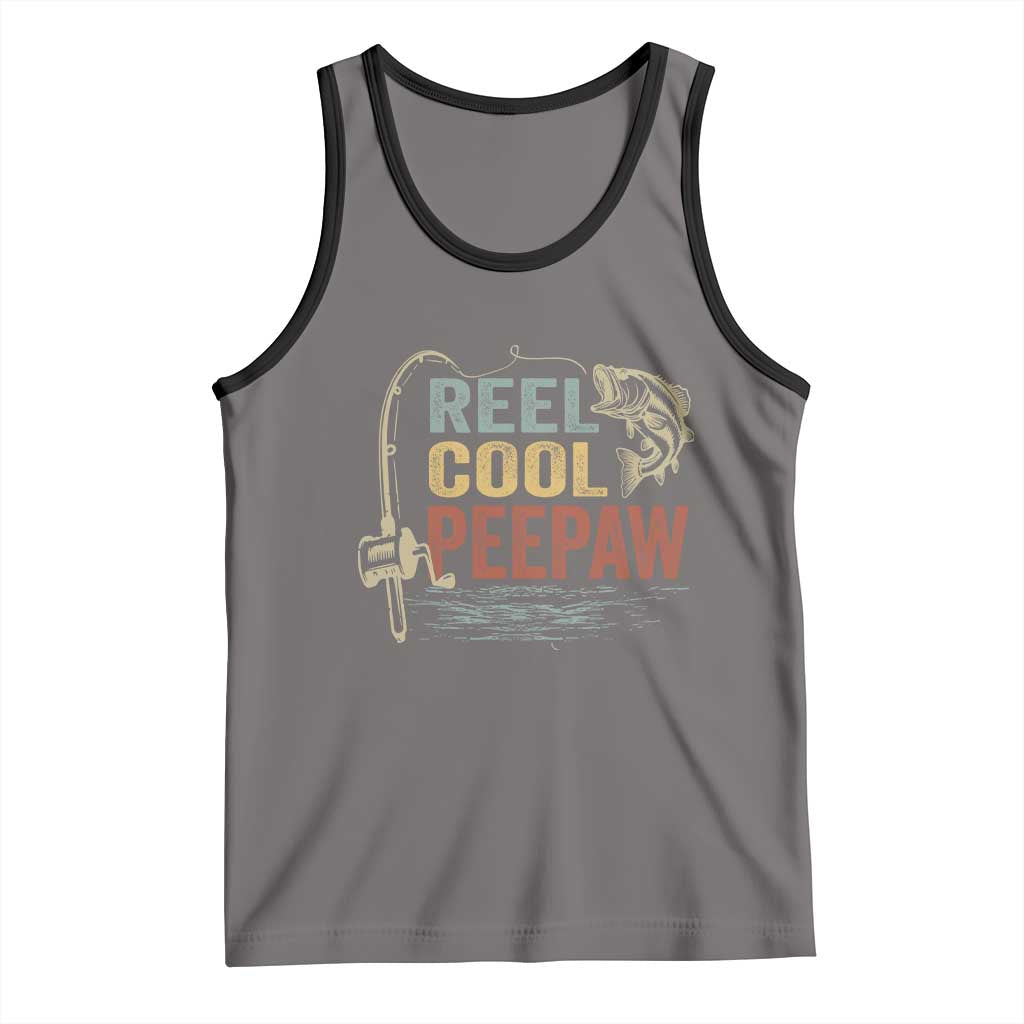 Funny Reel Cool Peepaw Tank Top Fishing Grandpa Fisherman Father's Day