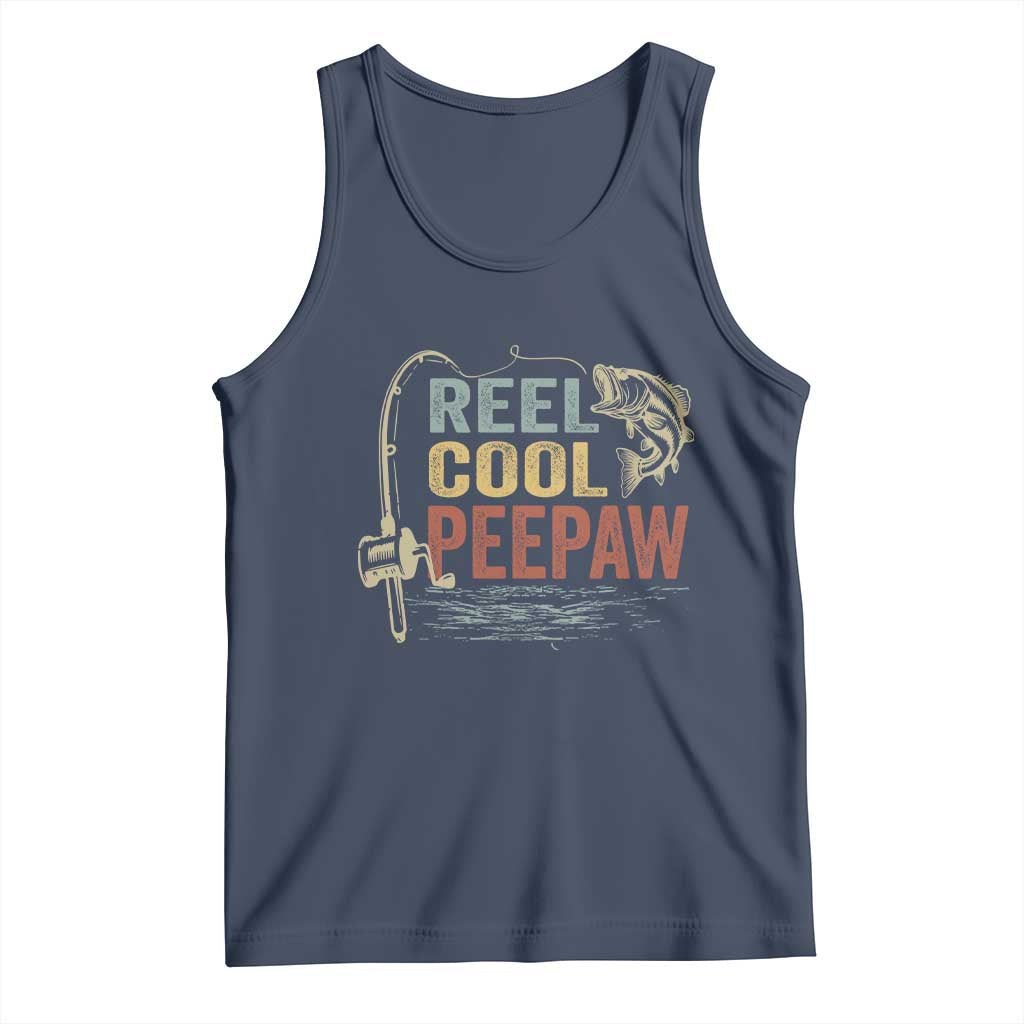 Funny Reel Cool Peepaw Tank Top Fishing Grandpa Fisherman Father's Day