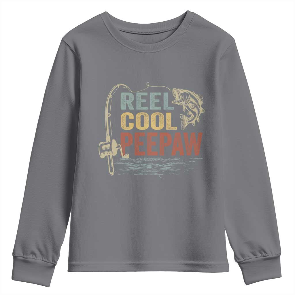 Funny Reel Cool Peepaw Youth Sweatshirt Fishing Grandpa Fisherman Father's Day