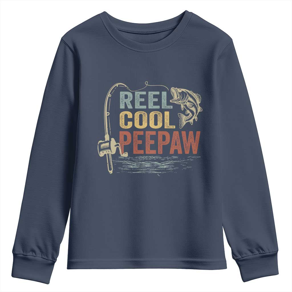 Funny Reel Cool Peepaw Youth Sweatshirt Fishing Grandpa Fisherman Father's Day